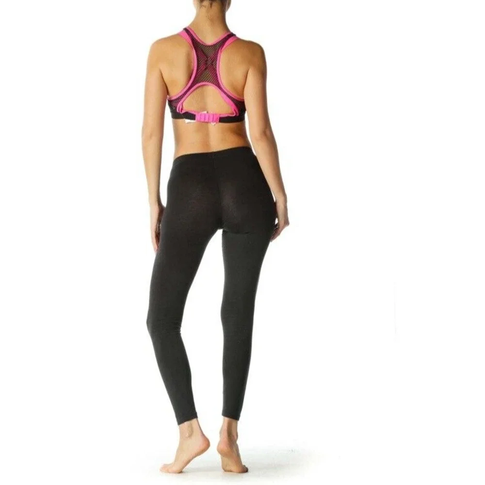 Victorias Secret VSX Mesh Sports Bra 32C Crisscross‎ Straps Black White Hot Pink